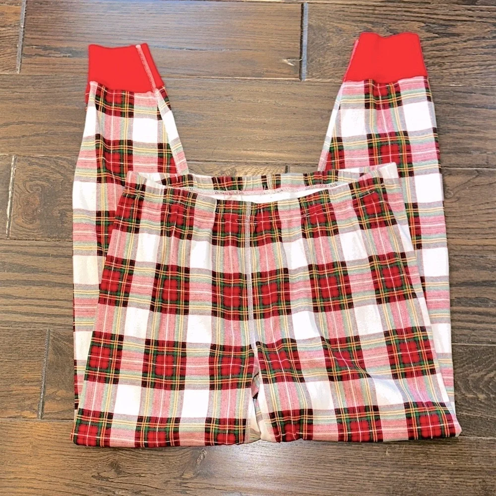 Hanna Andersson Red and White Plaid Pajama Bottoms size XLarge organic cotton